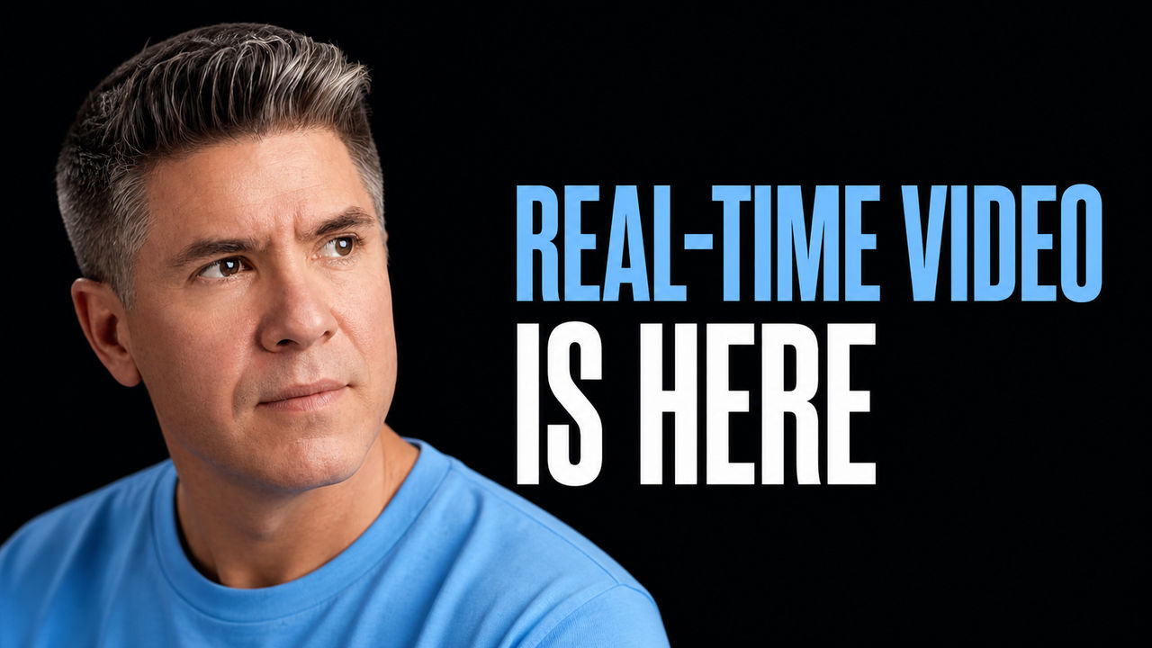 Tim Simmons beside the words Real-Time Video Is Here