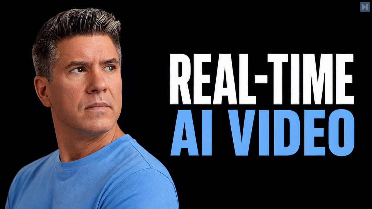Tim Simmons beside the words Real-Time AI Video