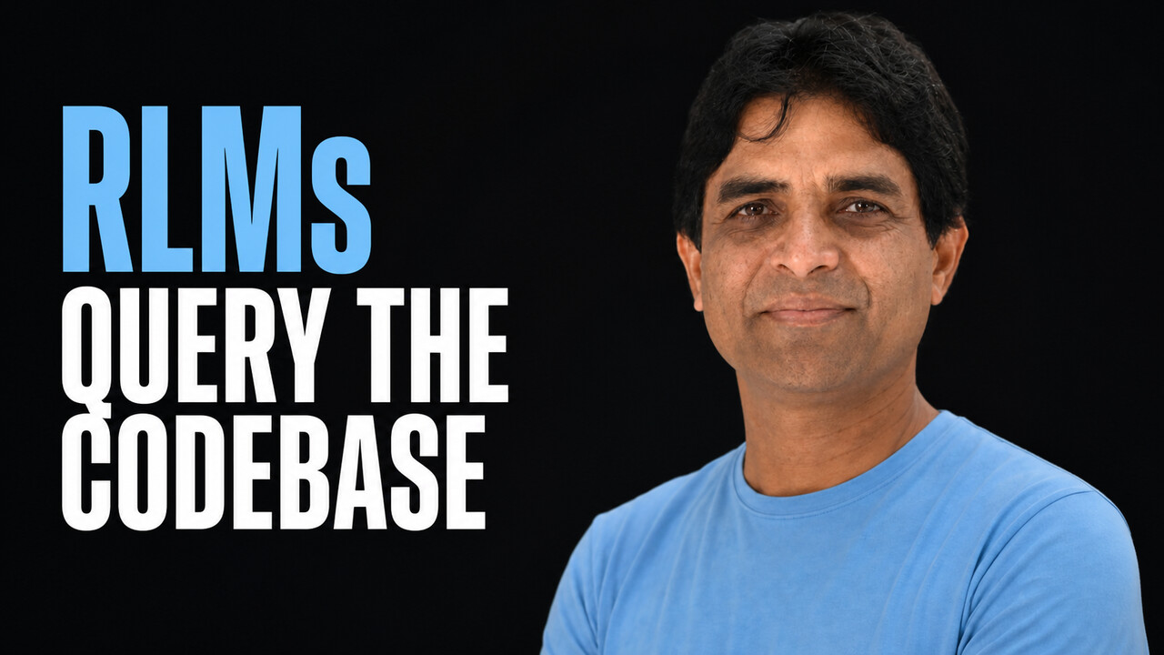 Shashi Jagtap beside the words RLMs Query the Codebase