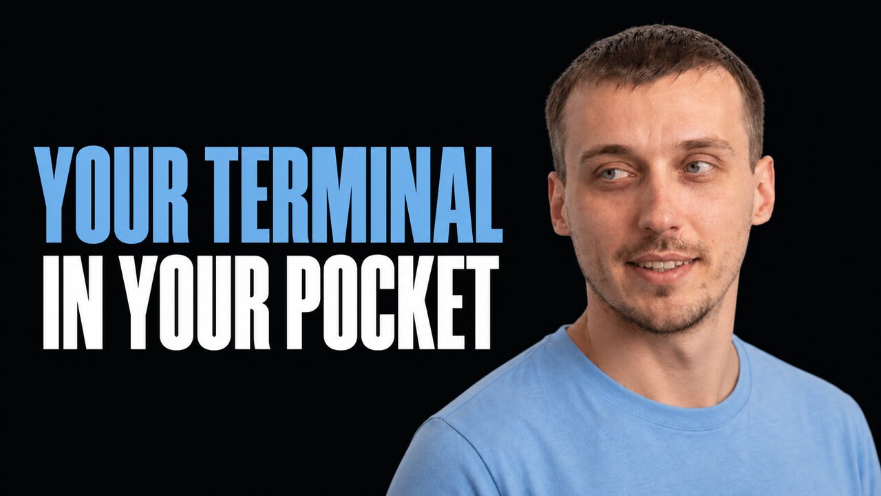 Connor Adams beside the headline Your Terminal in Your Pocket