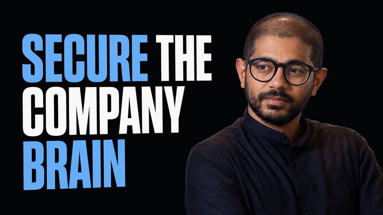 Portrait of Tanmai Gopal beside the headline Secure the Company Brain