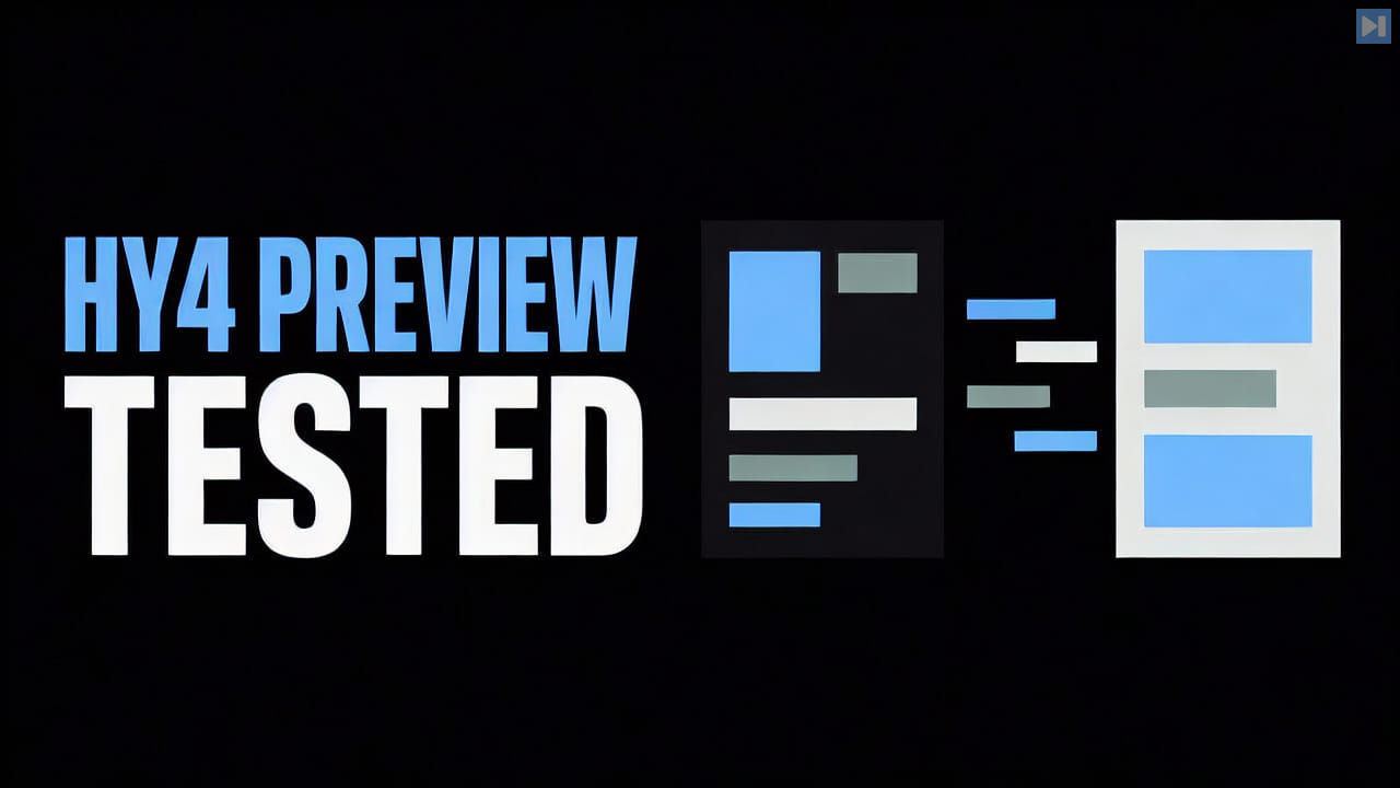 The words HY4 Preview Tested beside a flat diagram of a model producing a coded output