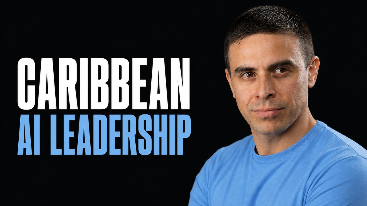 Brent Anders beside the headline Caribbean AI Leadership