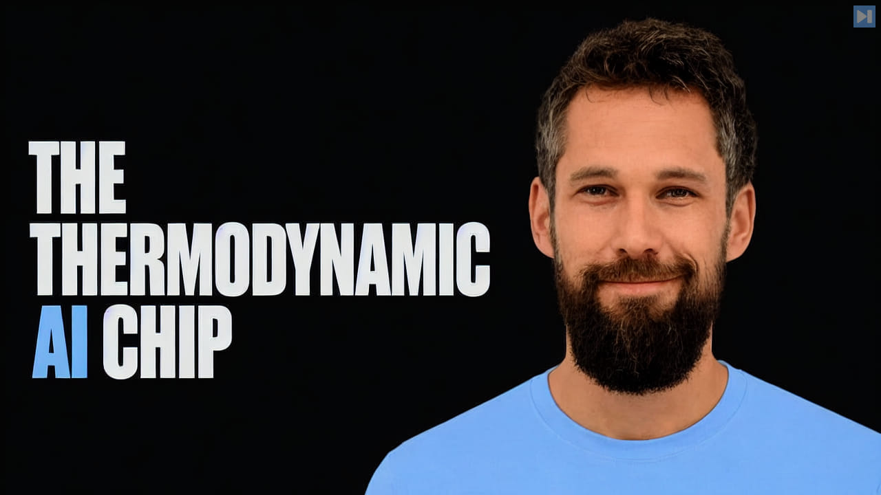 Thomas Ahle beside the words The Thermodynamic AI Chip