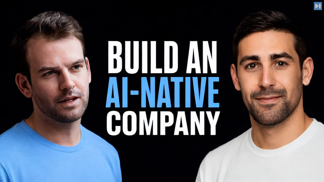 Nathaniel Whittemore and Alex Lieberman beside the headline Build an AI-Native Company