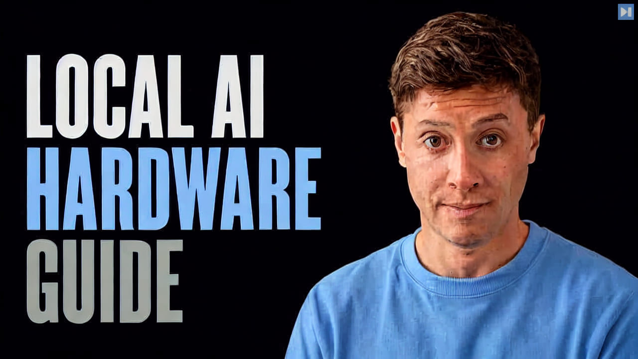 Alex Finn beside the words Local AI Hardware Guide