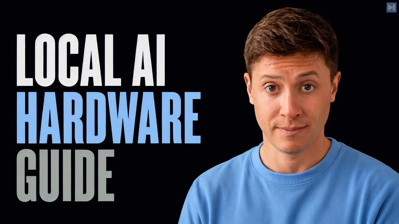 Alex Finn beside the words Local AI Hardware Guide