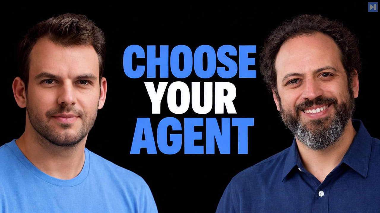 Nathaniel Whittemore and Ethan Mollick beside the headline Choose Your Agent on a black background.