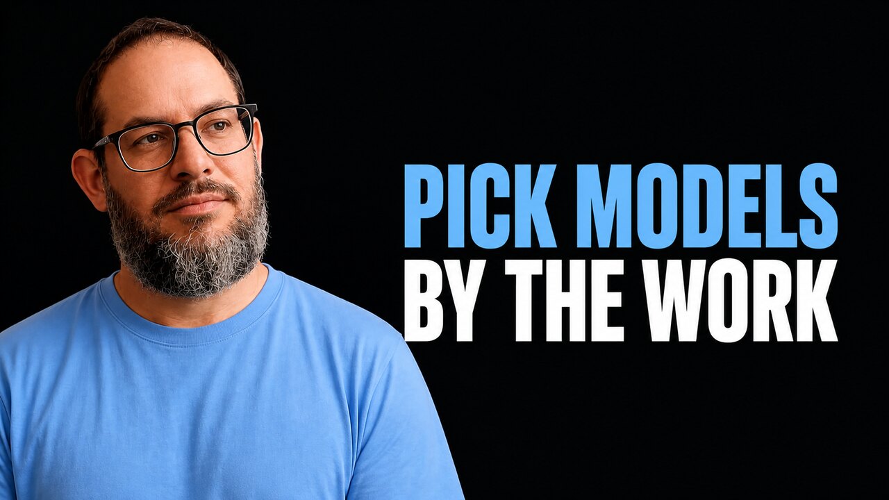 Nate B. Jones beside the headline Pick Models by the Work