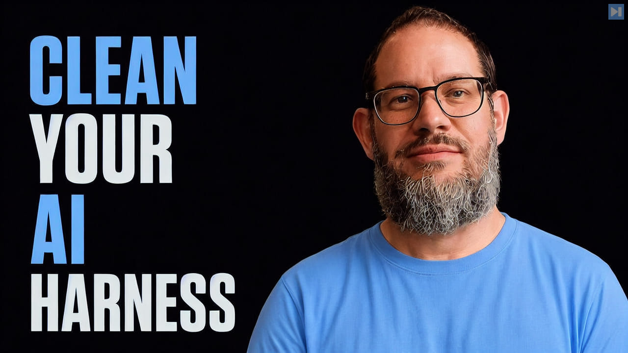 Nate B. Jones beside the words Clean Your AI Harness