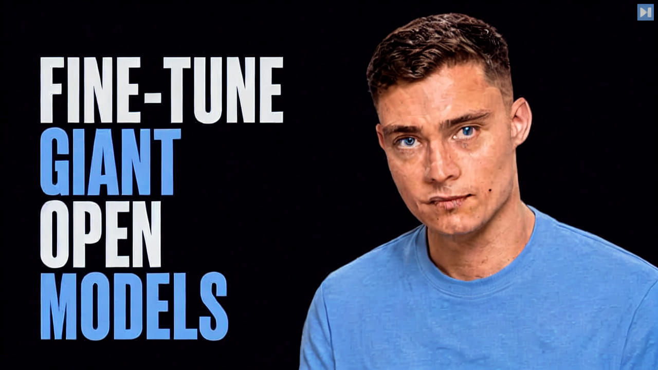 David Ondrej beside the words Fine-Tune Giant Open Models