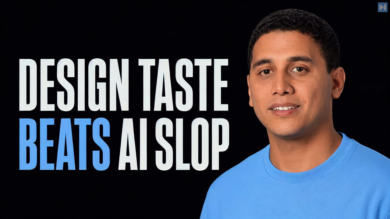 Hassan El Mghari beside the words Design Taste Beats AI Slop