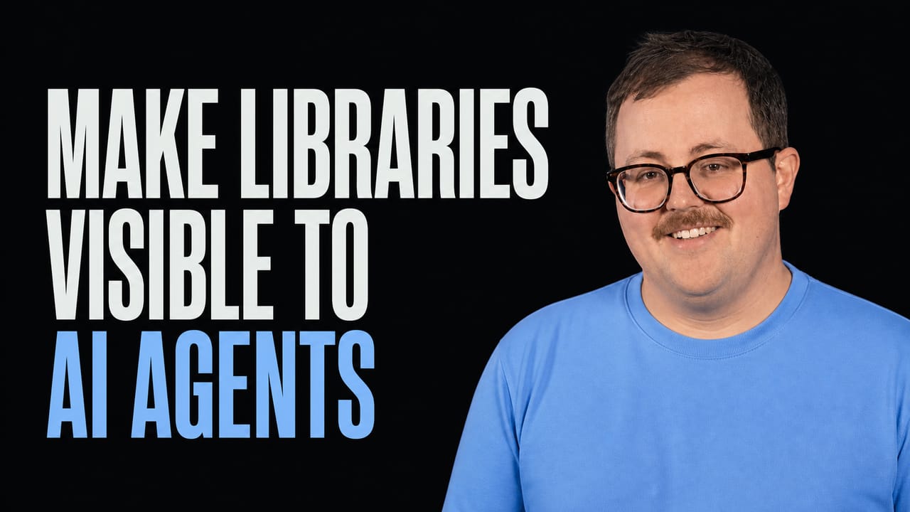 Christopher Burns beside the words Make Libraries Visible to AI Agents