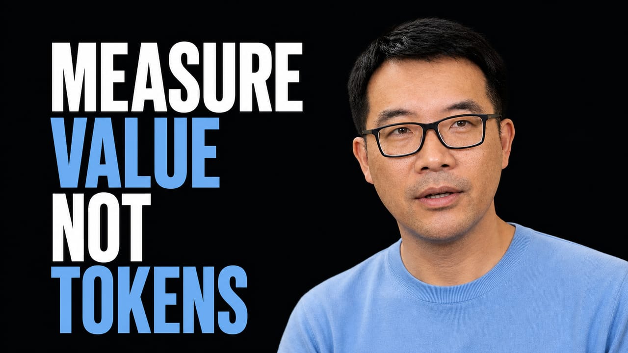 Mingsheng Hong beside the headline Measure Value Not Tokens in attention blue and white
