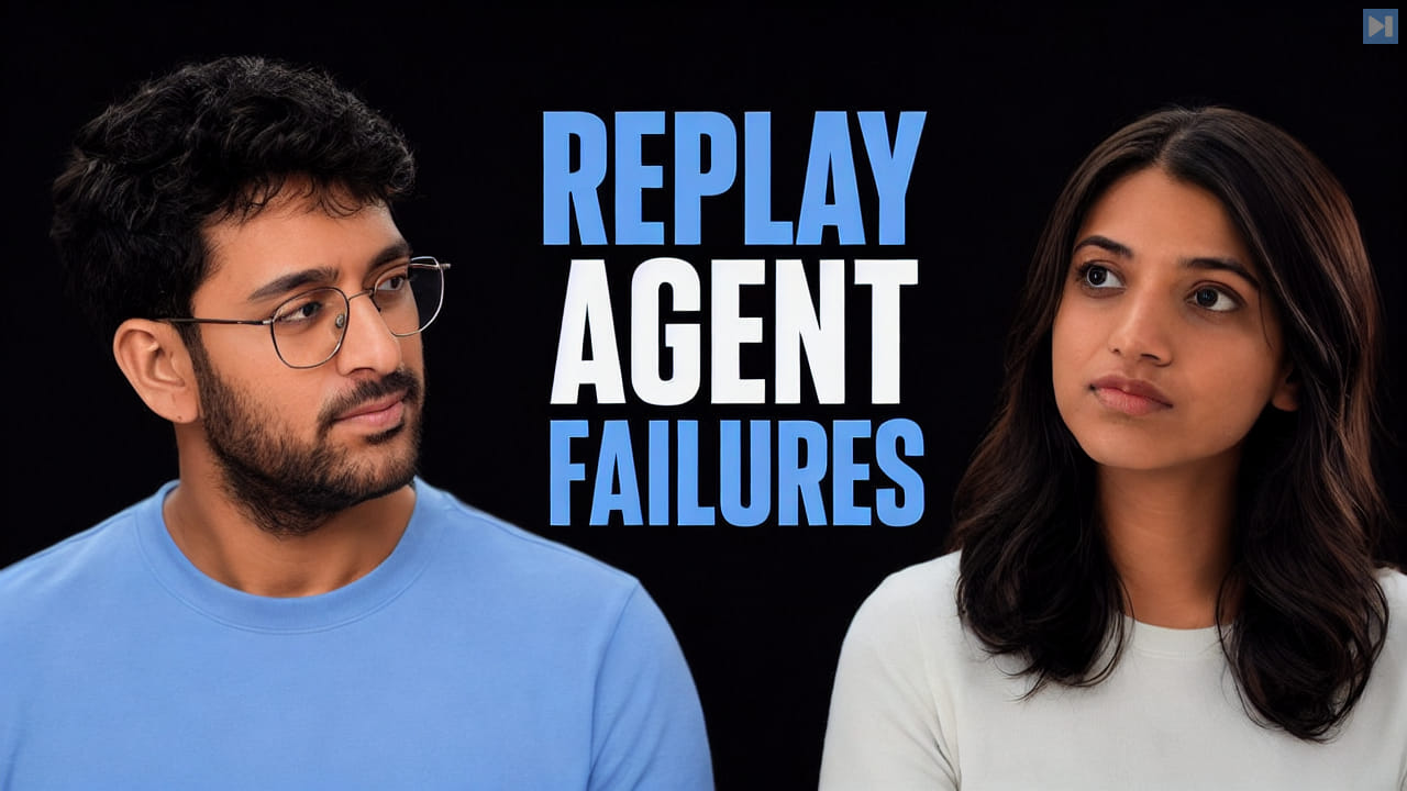 Susheem Koul and Tisha Chawla beside the words Replay Agent Failures