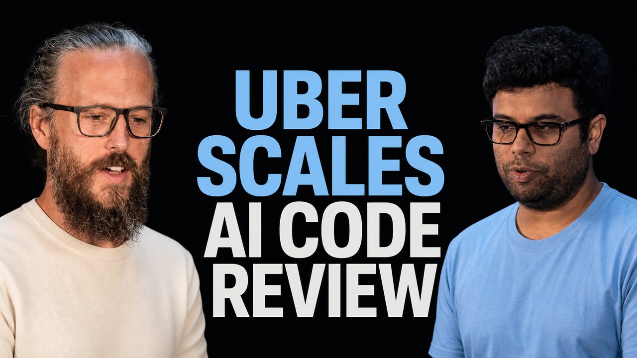 Will Bond and Ameya Ketkar beside the words Uber Scales AI Code Review