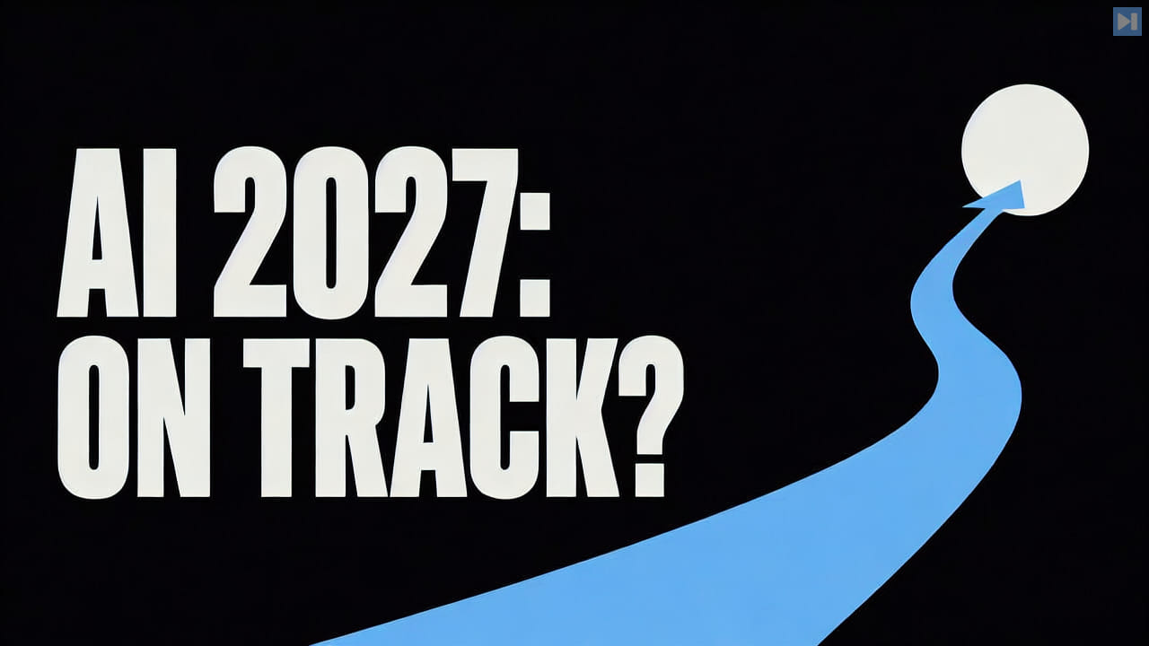 The words AI 2027: On Track beside an upward trajectory