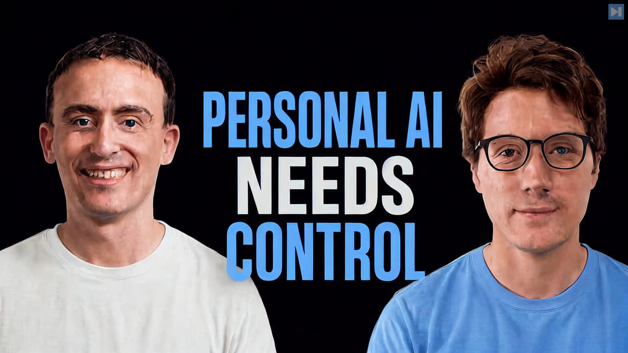 Portraits of Jacob Effron and Igor Babuschkin beside the words Personal AI Needs Control
