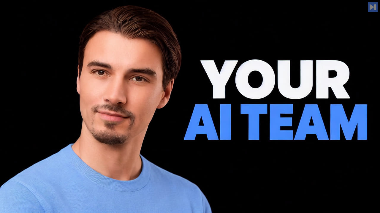 Igor Pogany in a blue shirt against black beside the blue-and-white headline YOUR AI TEAM.