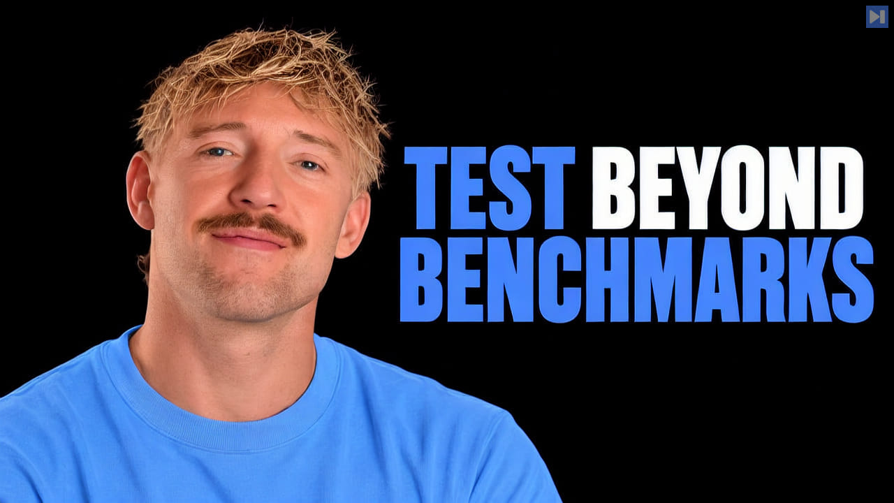 Jack Roberts against a black background with the blue-and-white headline "TEST BEYOND BENCHMARKS".