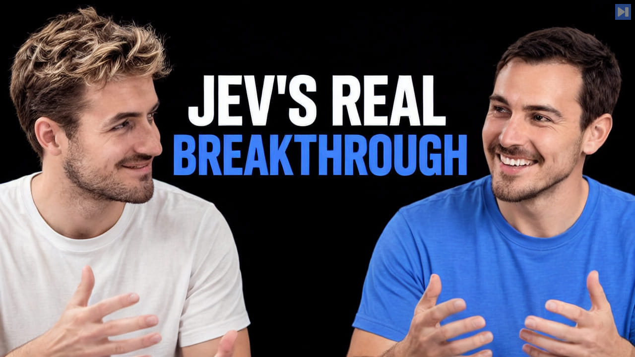 Pierce Freeman and Richard Diehl Martinez gesture toward each other in white and blue tops against black, with the blue and white headline "JEV'S REAL BREAKTHROUGH".
