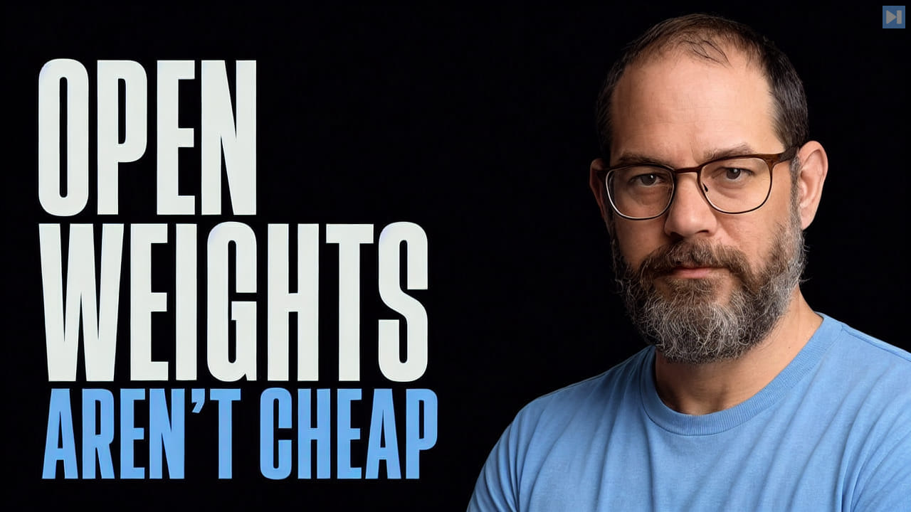 Portrait of Nate B Jones beside the words Open Weights Aren't Cheap