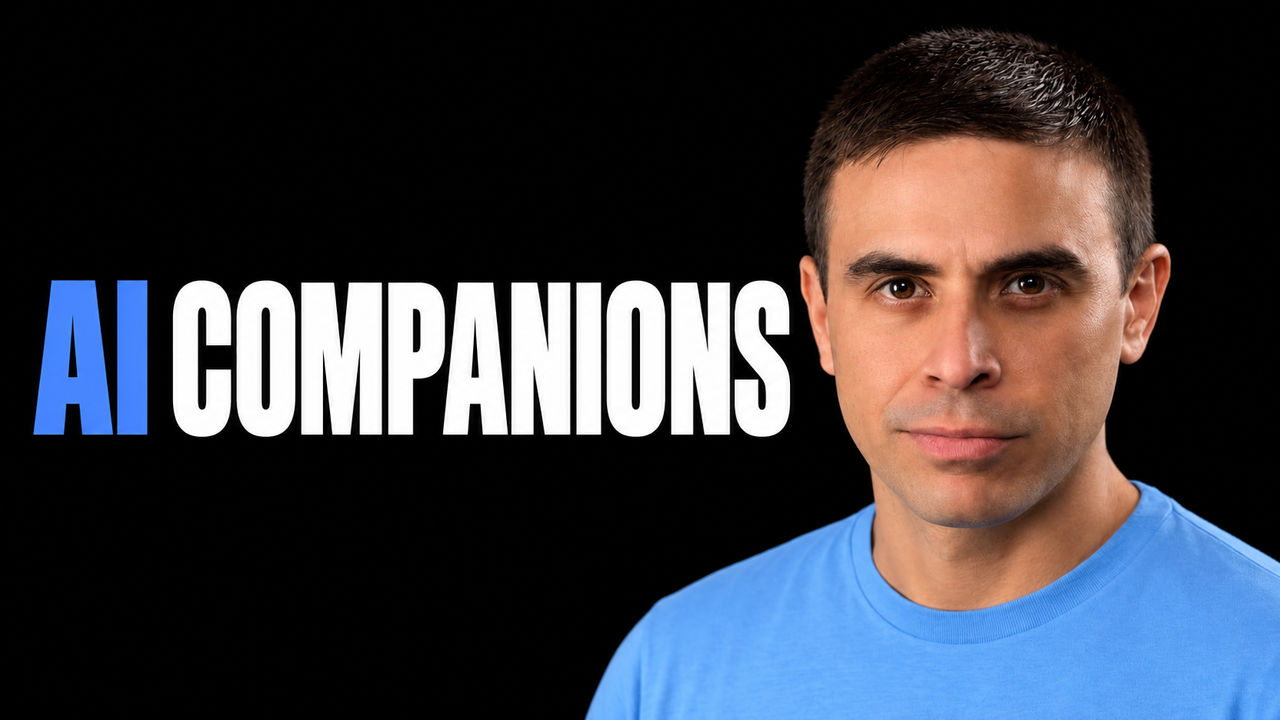 Brent Anders beside the headline AI Companions on a black background.