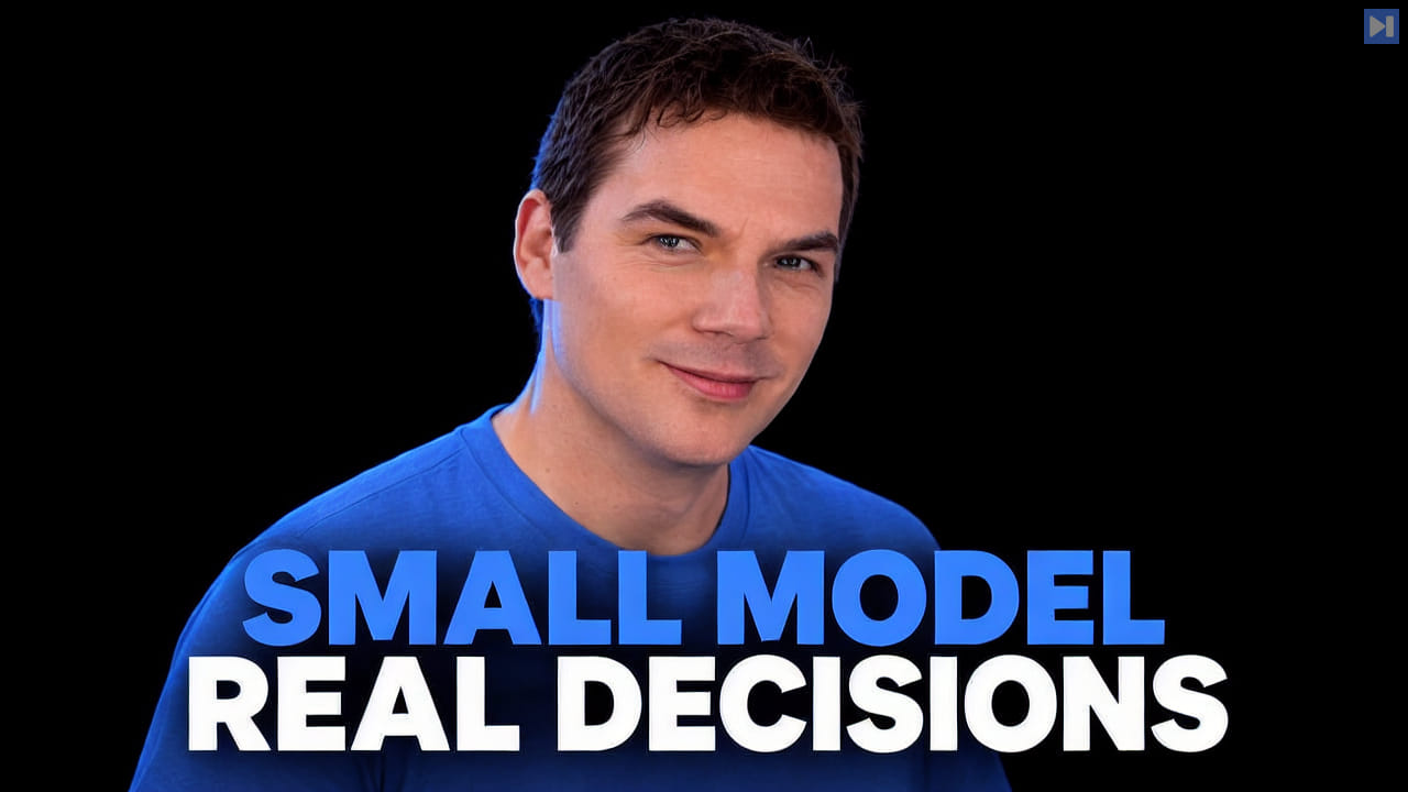 Daniel Walsh against a black background beside the blue and white headline “SMALL MODEL REAL DECISIONS”.