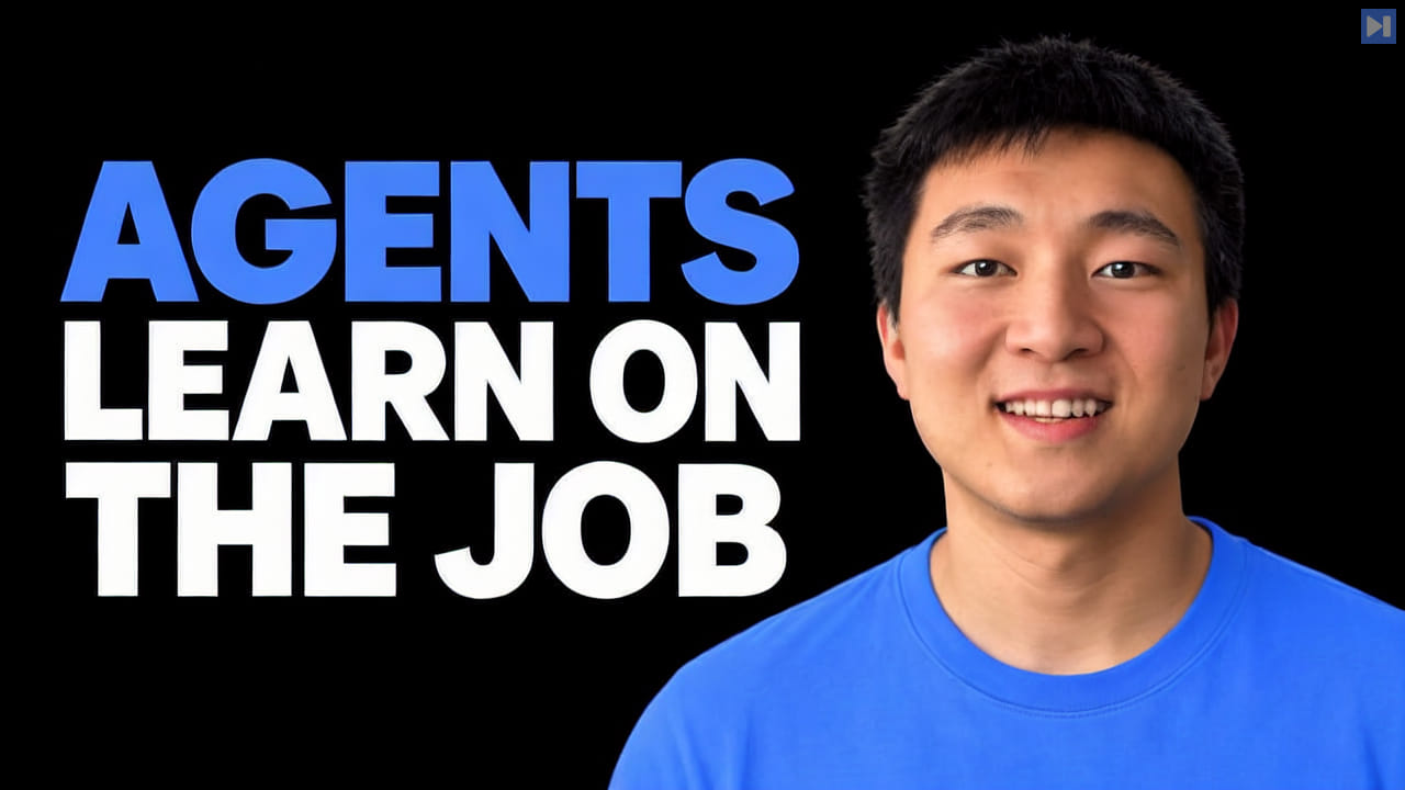 Raymond Feng in a blue top beside the blue and white headline Agents Learn on the Job on black.