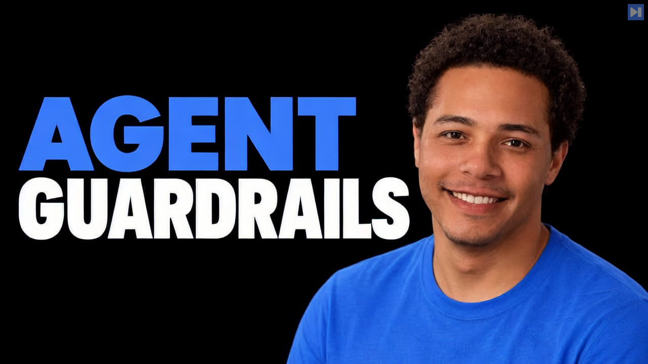 Michael Patterson against a black background beside the blue and white headline "AGENT GUARDRAILS".