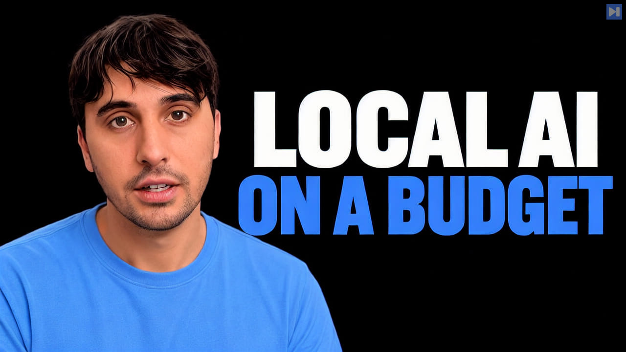 0xSero against a black background beside the white and blue headline 'LOCAL AI ON A BUDGET'.