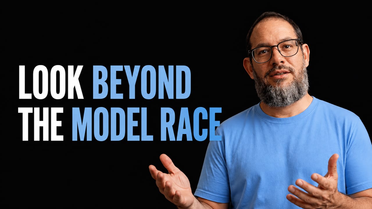 Nate B Jones beside the words Look Beyond the Model Race