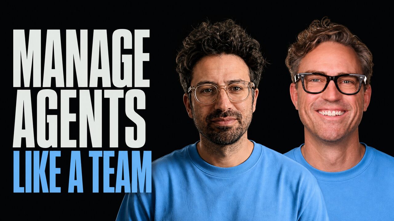 Portraits of Greg Isenberg and Ryan Carson beside the words Manage Agents Like a Team