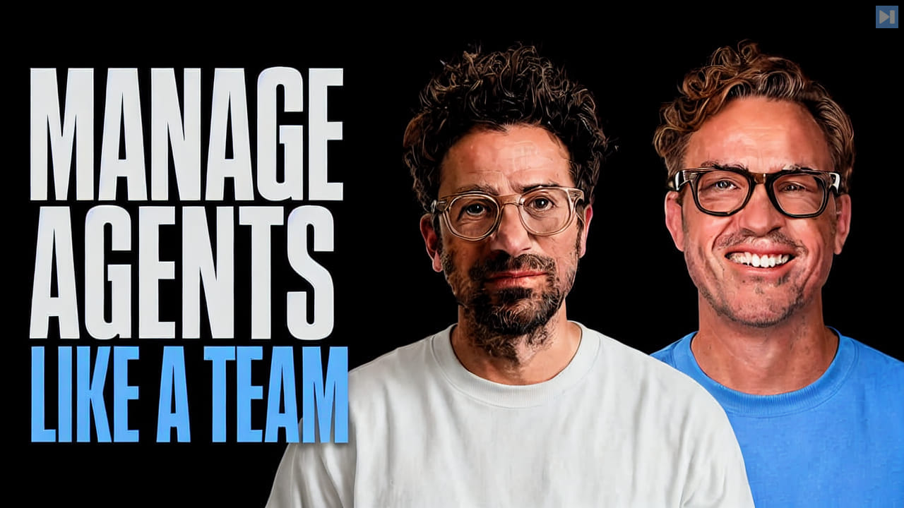 Portraits of Greg Isenberg and Ryan Carson beside the words Manage Agents Like a Team