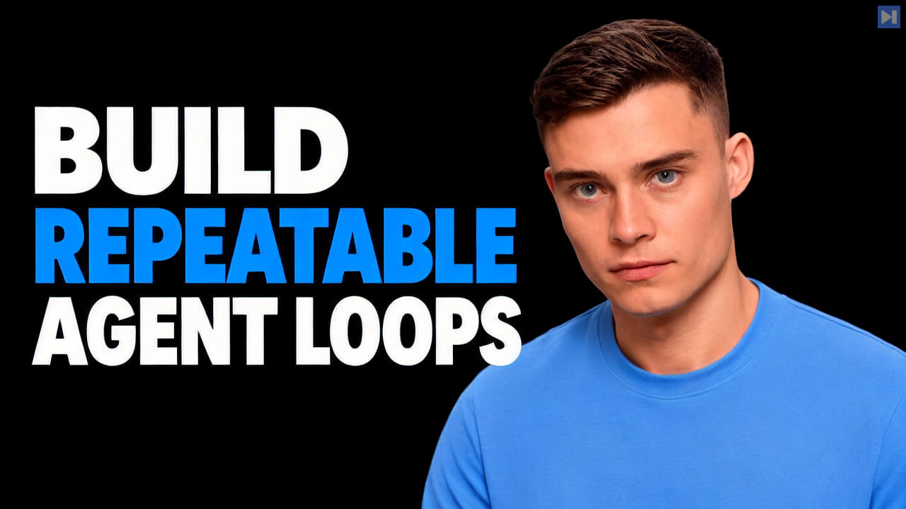 David Ondrej beside the blue and white headline BUILD REPEATABLE AGENT LOOPS against black.