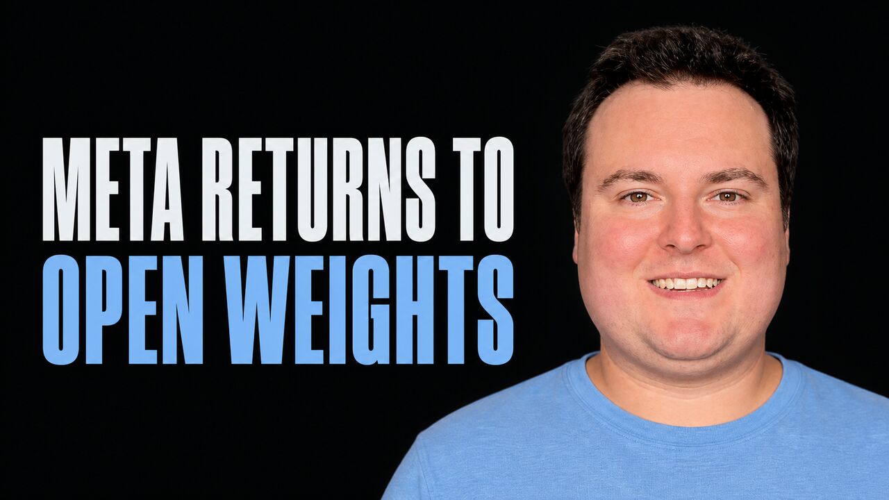 The words Meta Returns to Open Weights beside a portrait of Bijan Bowen