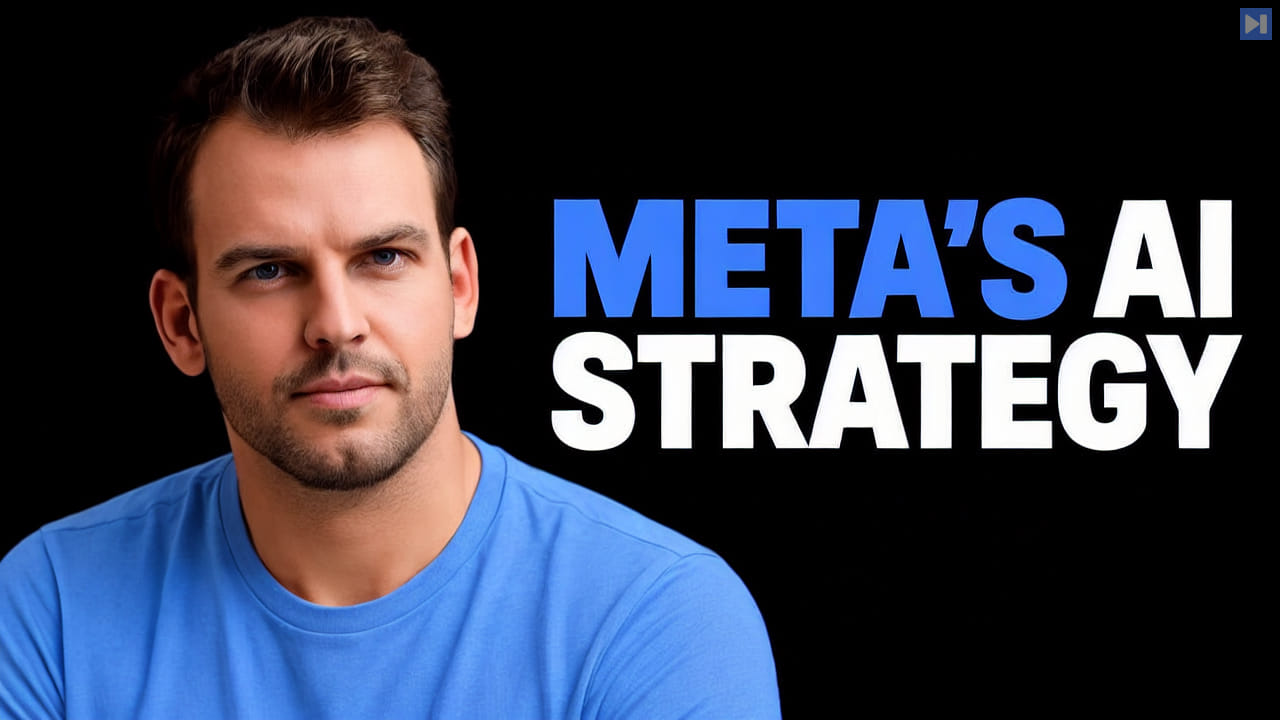 Editorial portrait of Nathaniel Whittemore beside the blue-and-white headline META’S AI STRATEGY against black.