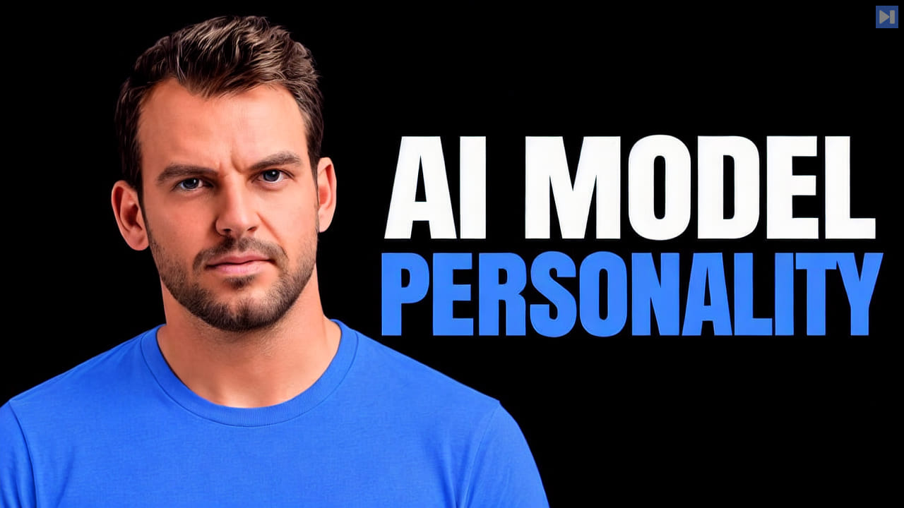 Nathaniel Whittemore beside white and blue text reading AI Model Personality.