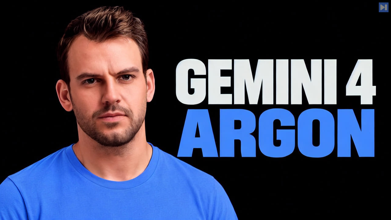 Nathaniel Whittemore beside white and blue text reading Gemini 4 Argon.