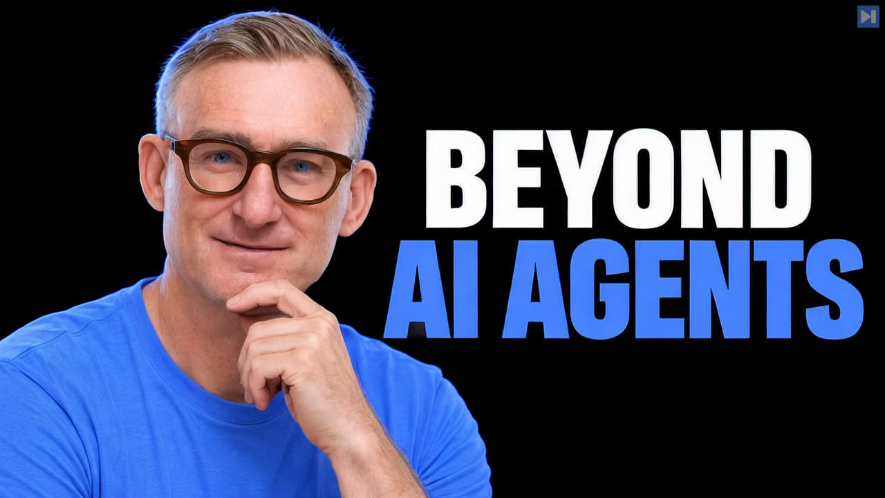 Kwindla Hultman Kramer against a black background beside the headline “BEYOND AI AGENTS”.