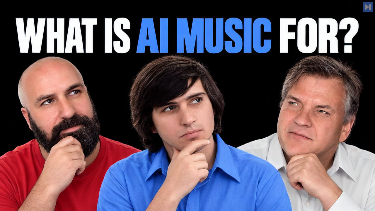 Olivio Sarikas, Jim Steinman, Meat Loaf with the headline WHAT IS AI MUSIC FOR?.