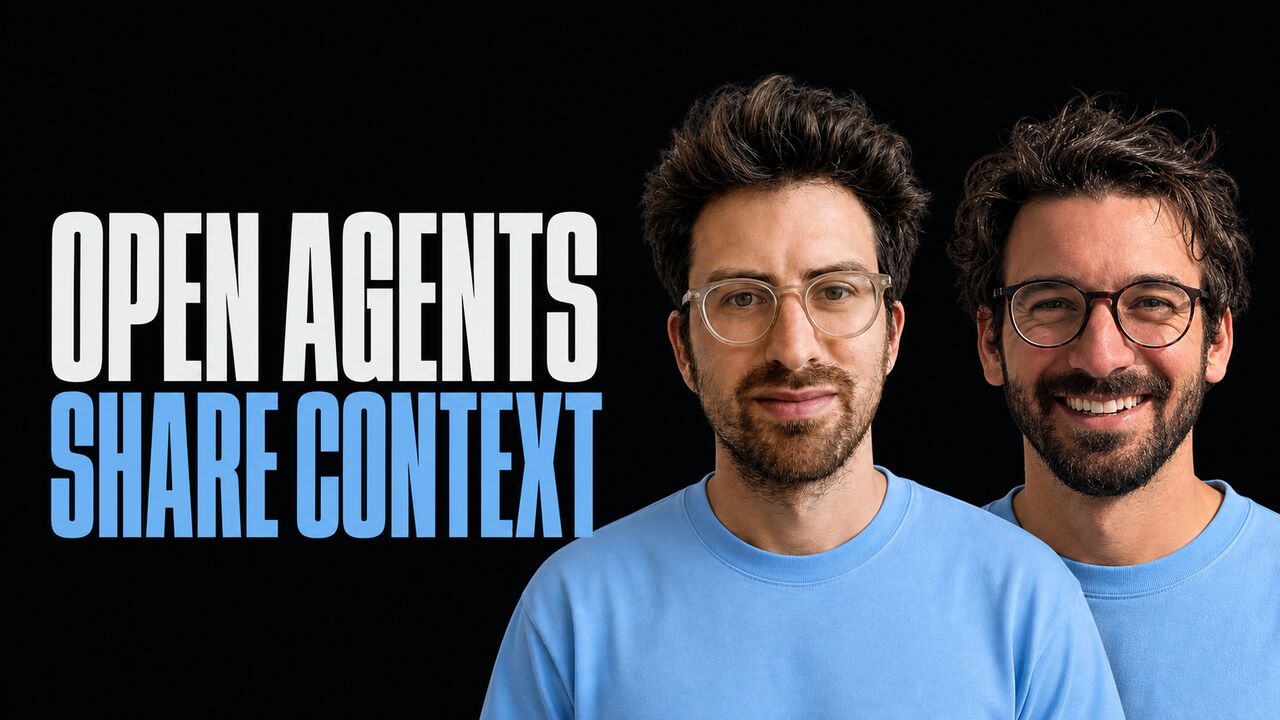Portraits of Greg Isenberg and Vince Canger beside the words Open Agents Share Context