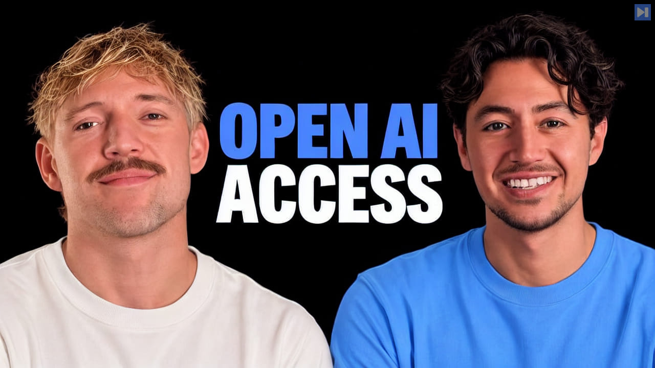 Jack Roberts and Nick Saraev against a black background beside the blue-and-white headline “OPEN AI ACCESS”.