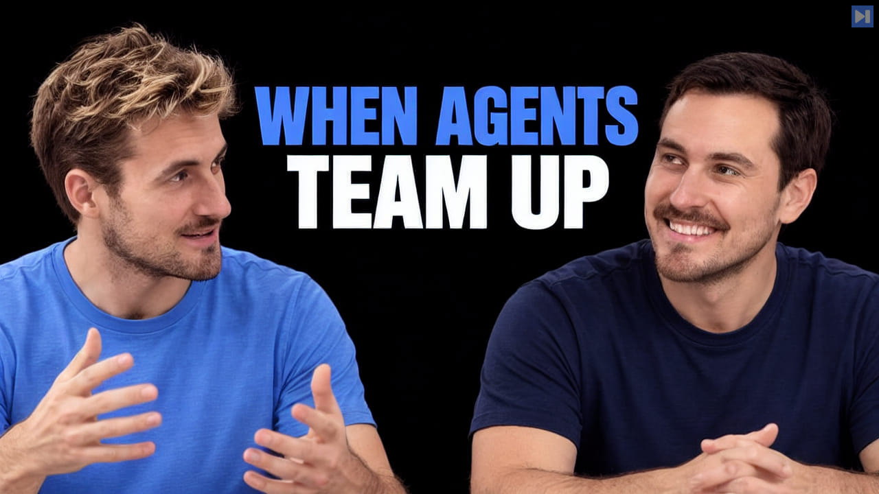 Pierce Freeman in blue gestures beside a smiling Richard Diehl Martinez in navy against black, with the blue and white headline 'WHEN AGENTS TEAM UP'.