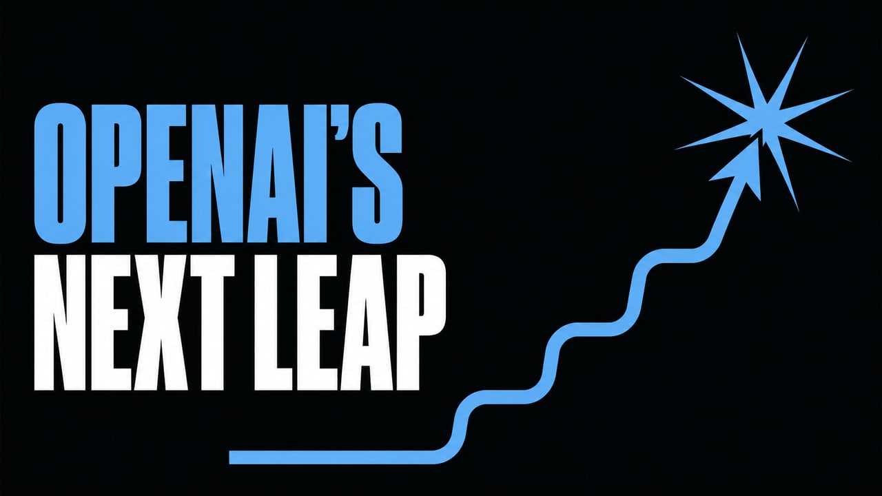 A flat capability curve beside the headline OpenAI's Next Leap