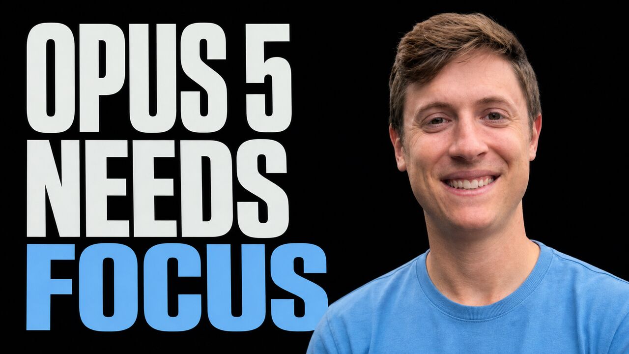 Portrait of Alex Finn beside the words Opus 5 Needs Focus