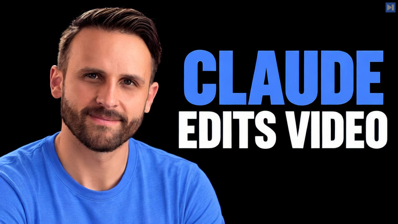 Pat Simmons against a black background beside the blue and white headline CLAUDE EDITS VIDEO.