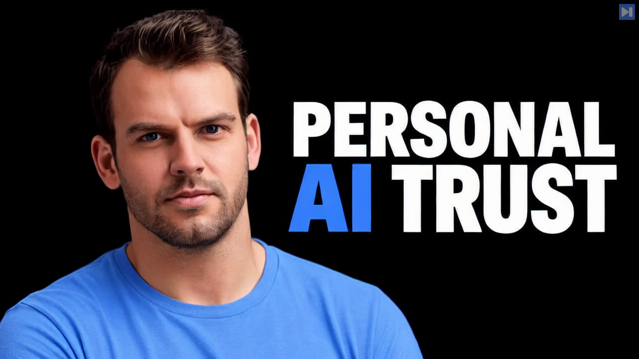 Nathaniel Whittemore against a black background beside the blue-and-white headline “PERSONAL AI TRUST”.