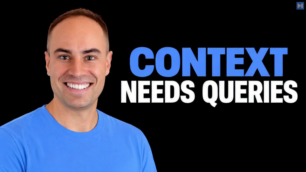Peter Werry beside the blue and white headline CONTEXT NEEDS QUERIES on a black background.
