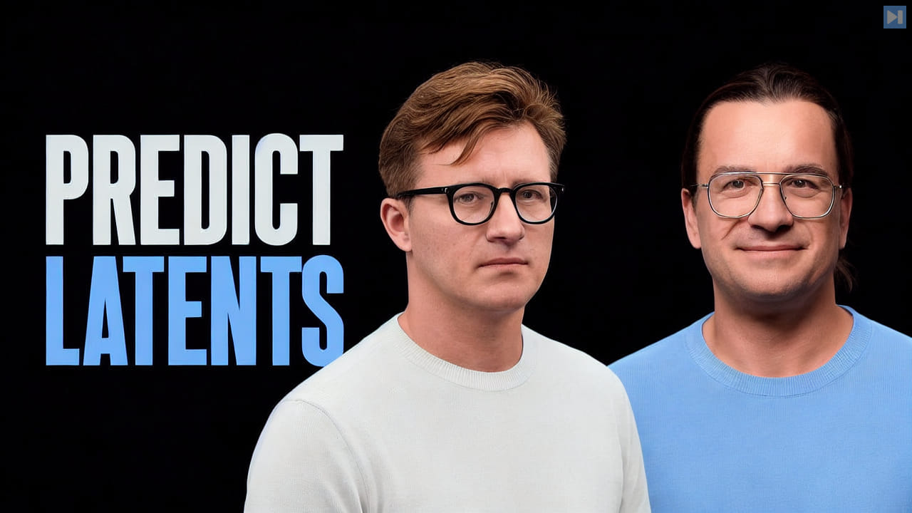 Portraits of Tim Scarfe and Matthieu Wyart beside the words Predict Latents